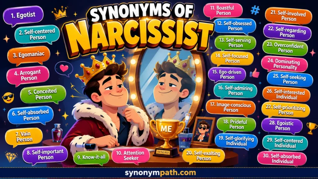 Synonyms of Narcissist: 30+ Powerful Alternatives With Meanings & Examples