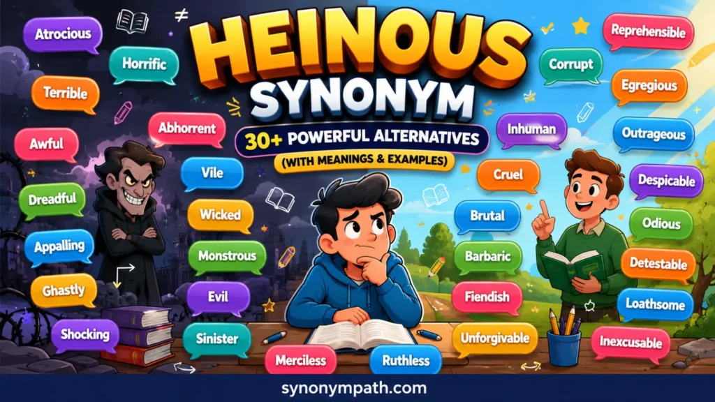 Heinous Synonym: 30+ Powerful Alternatives (With Meanings & Examples)