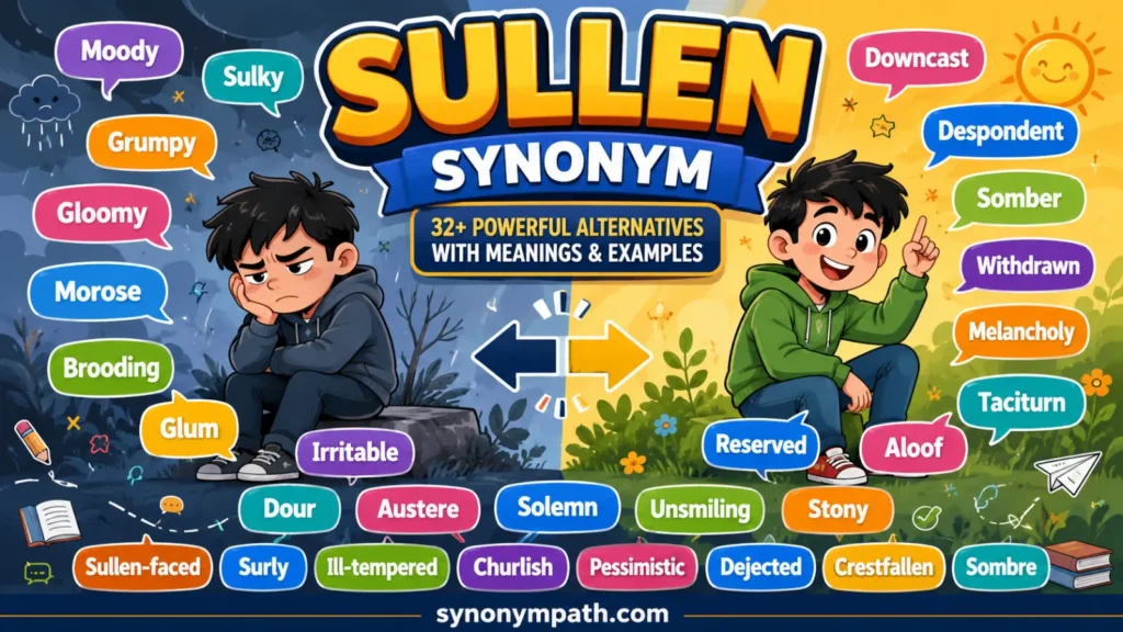 Sullen Synonym: 32+ Powerful Alternatives With Meanings & Examples