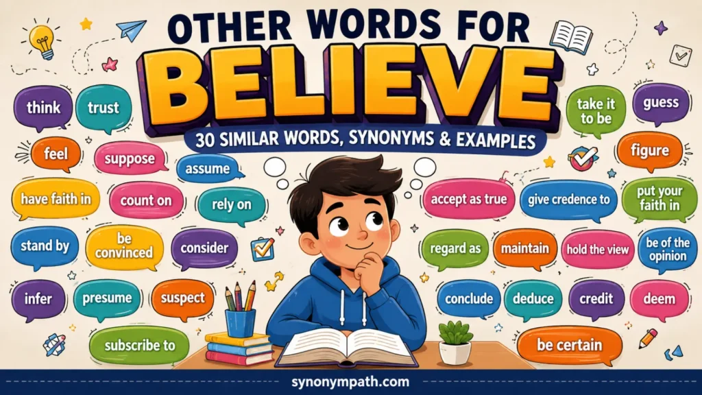 Other Words for Believe: 30 Similar Words, Synonyms & Examples