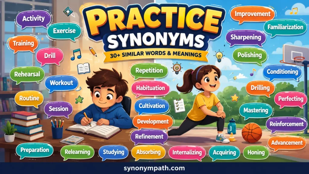 PRACTICE Synonyms: 30+ Similar Words & Meanings