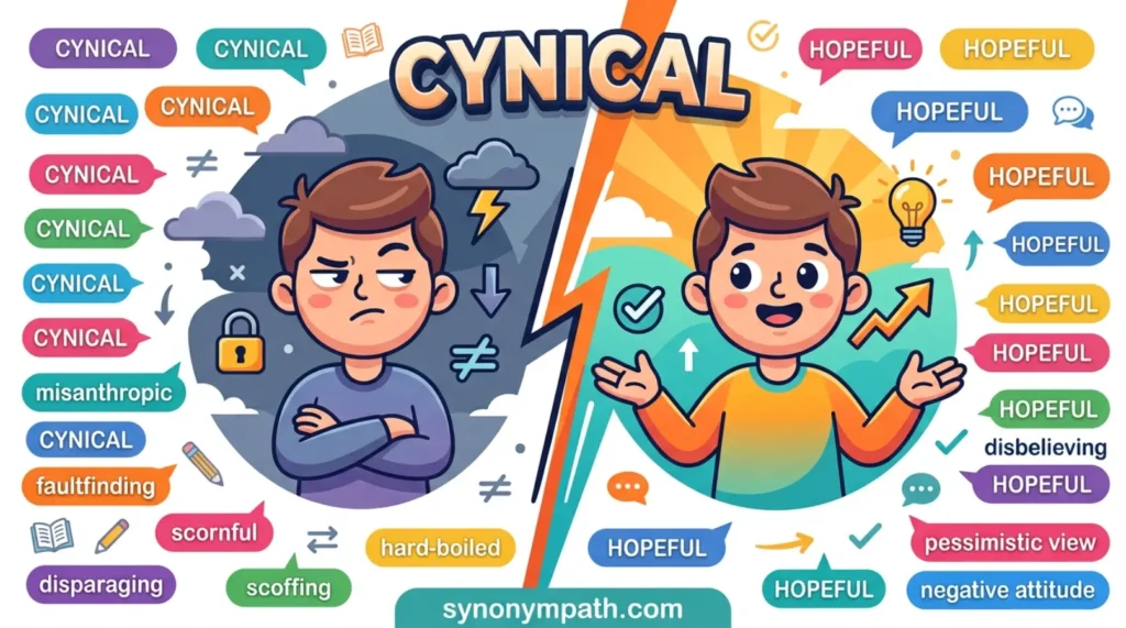 Synonyms of Cynical: 30+ Similar Words, Meanings & Examples