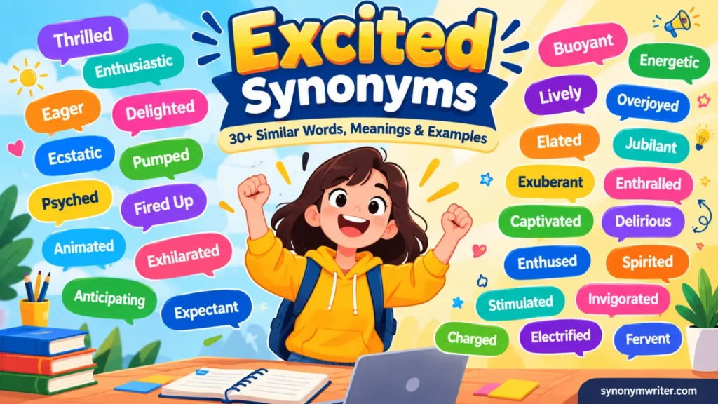Excited Synonyms: 30+ Similar Words, Meanings & Examples