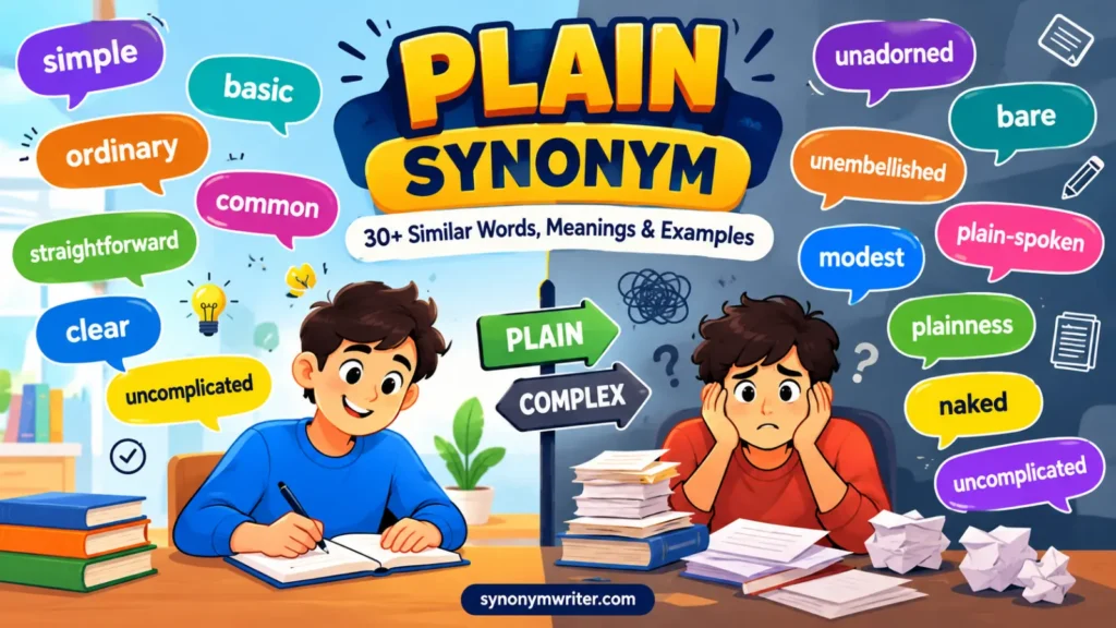 Plain Synonym: 30+ Similar Words, Meanings & Examples